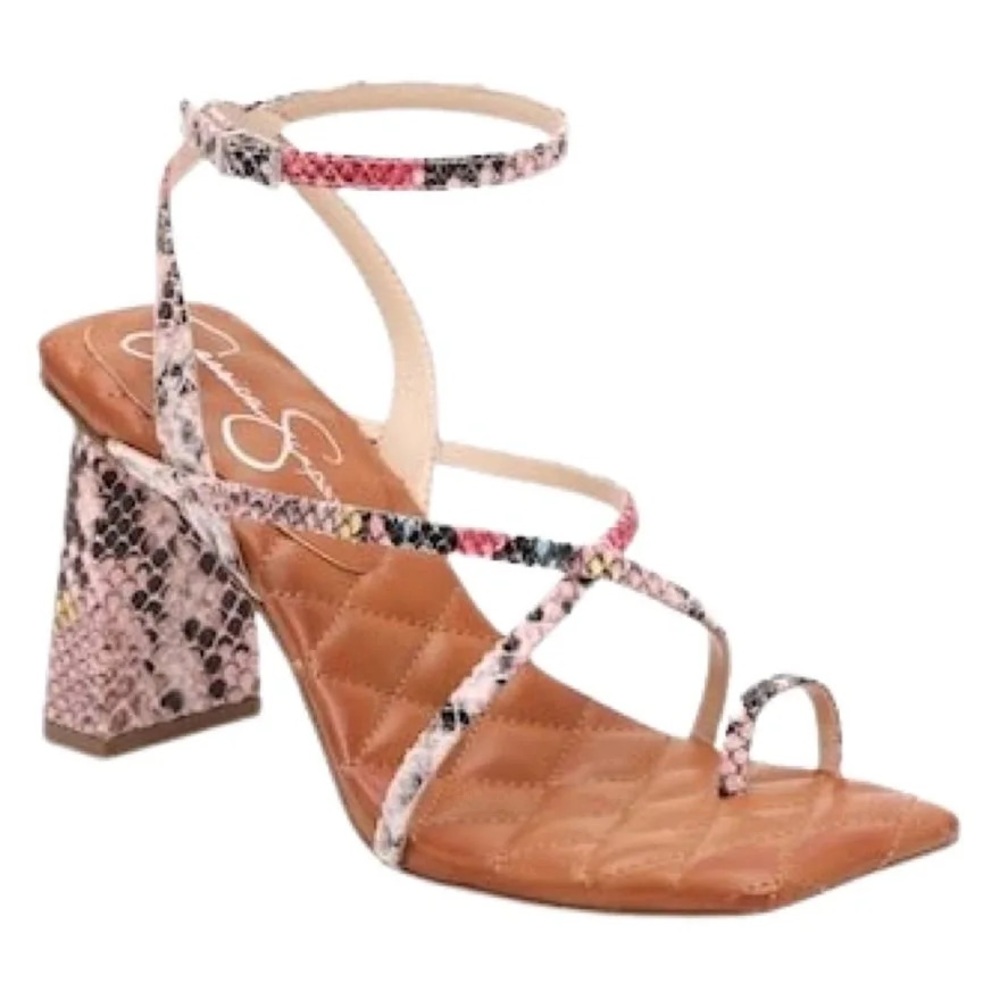 Jessica Simpson Snake-Print Strappy Block Heel Sandal size 7